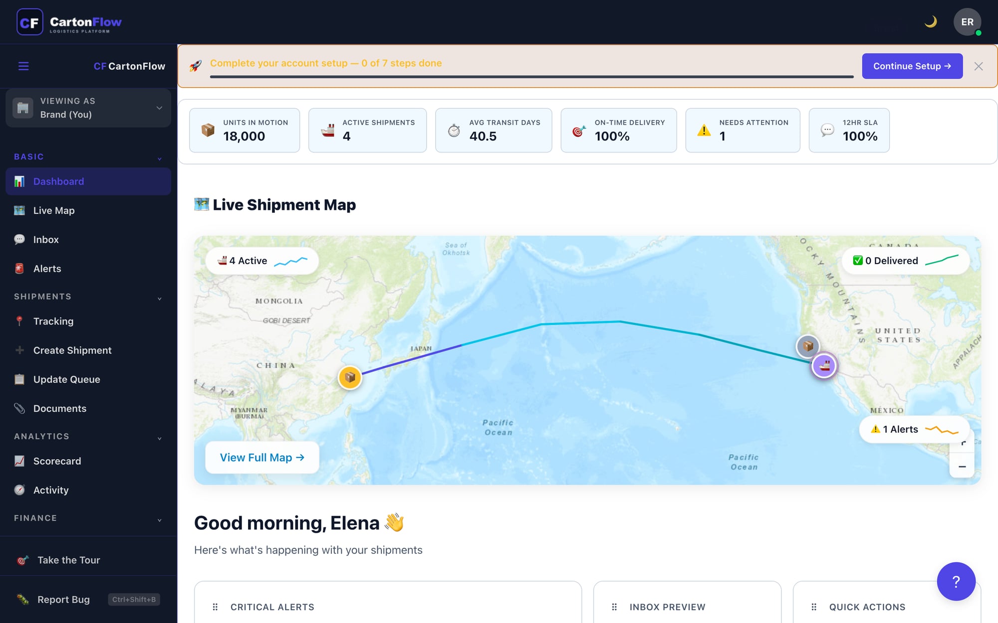 CartonFlow Dashboard